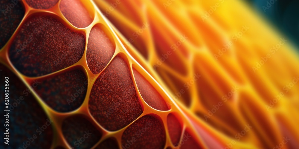 Poster A close up view of the inside of a plant. Generative AI image.