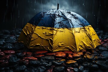 Ukraine. Safe sky. Help cover the sky. Umbrellas cover the sky of Ukraine and the world.