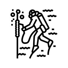 underwater welding ship line icon vector. underwater welding ship sign. isolated contour symbol black illustration