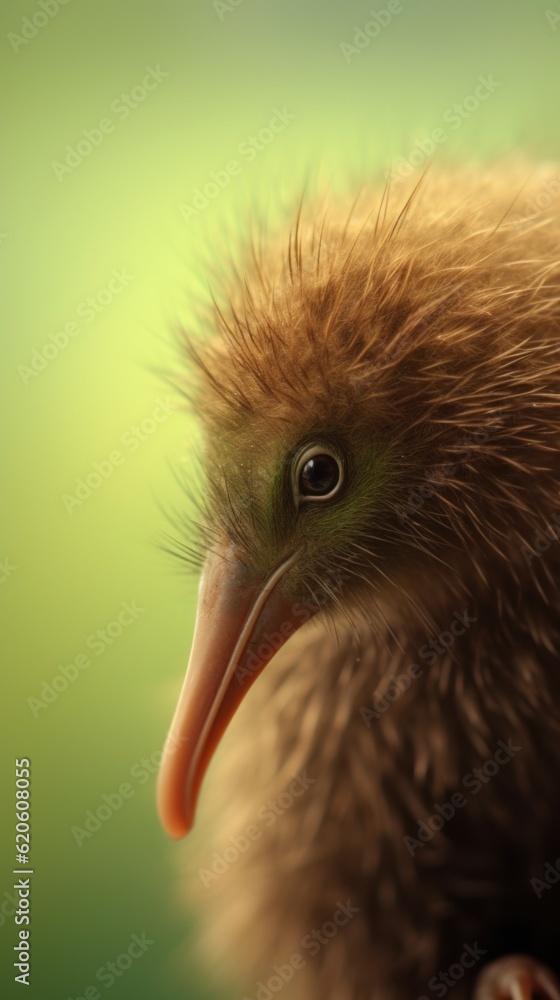 Poster a close up of a bird with a very long beak. generative ai image.