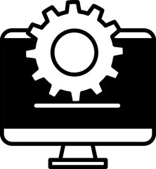 System monitoring technology icon design elements for decoration.