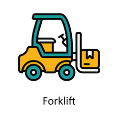 Forklift Filled Outline Icon Design illustration. Smart Industries Symbol on White background EPS 10 File