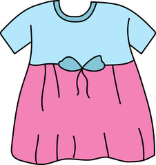 Baby Girls Dress decorative design element for website, presentation, flyer, brochure, printing, application. illustration style