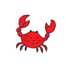 Vector illustration Kids drawing cute crab cartoon 