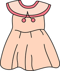 Baby Girls Dress decorative design element for website, presentation, flyer, brochure, printing, application. illustration style