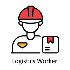 Logistics Worker Filled Outline Icon Design illustration. Smart Industries Symbol on White background EPS 10 File