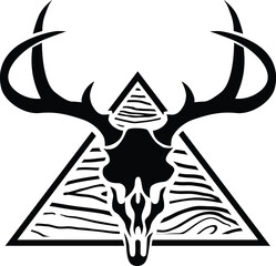 deer skull symbol logo
