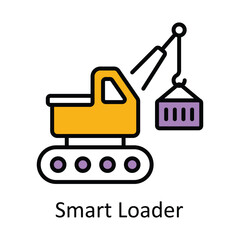 Fototapeta na wymiar Smart Loader Filled Outline Icon Design illustration. Smart Industries Symbol on White background EPS 10 File