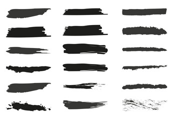 Set of artistic pen brushes. Set of vector grunge brushes. Collection of strokes of markers