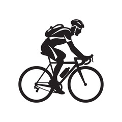 Athlete riding a bike. Bicycle and human. Vector white background. ESP10