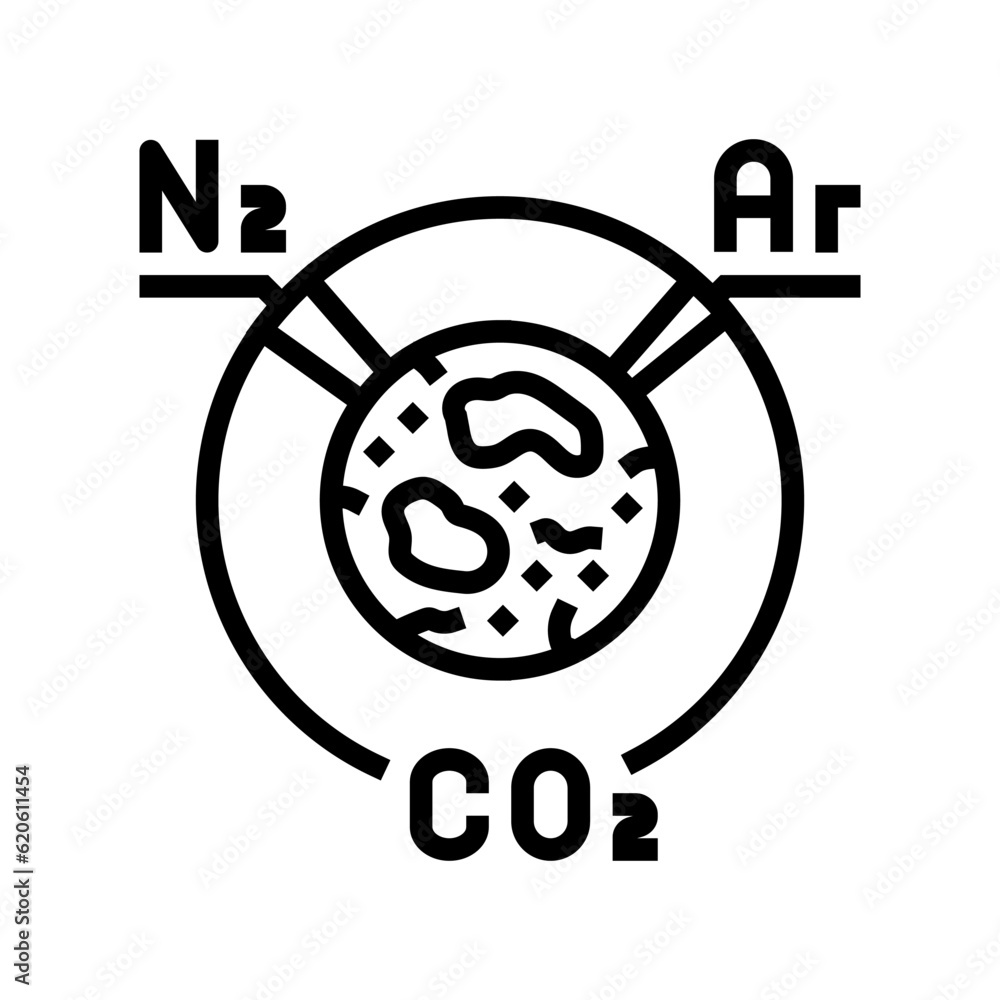 Poster martian atmosphere mars planet line icon vector. martian atmosphere mars planet sign. isolated conto