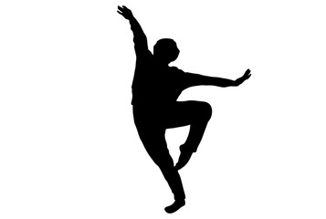 Fototapeta na wymiar Dancer silhouette dancing human model shadow dance illustration art