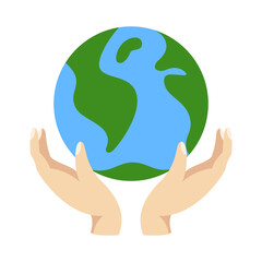 Earth Day Element Illustration, Green Energy For Sustainable Development Technology. Go Green And  Recyclable Symbol