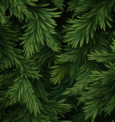 Naklejka na ściany i meble Dark green fir background. Illustration AI Generative.