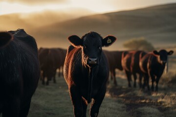 Sustainable, organic farm raises stud Wagyu cows. Generative AI