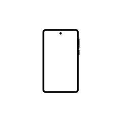 mobile phone icon in black color on white background, calls or gadget