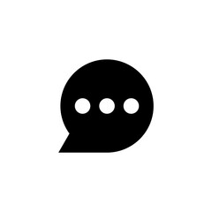 Fototapeta premium text bubble icon in black color on white background, chat or message
