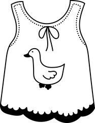 Clothes Girl icon hand drawn design elements for decoration.