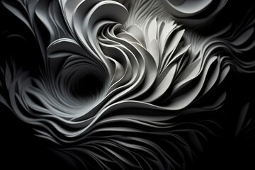 Illustration of a black and white swirl created with generative AI