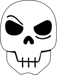 Halloween Skull icon hand drawn design elements for decoration.