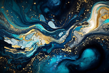 Abstract metallic and marbled textures background. Post processed AI generated image.