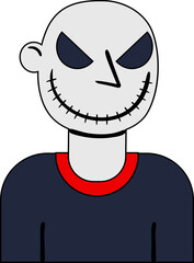 Murderer Smiley Character Halloween decorative design element for website, presentation, flyer, brochure, printing, application. illustration style