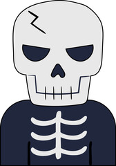 Skeleton Character Halloween decorative design element for website, presentation, flyer, brochure, printing, application. illustration style