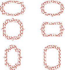 Set of frames with strawberry background