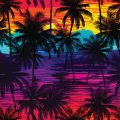 Seamless Colorful Hawaii Palms Pattern. Seamless pattern of Hawaii Palms in colorful style. Add color to your digital project with our pattern!