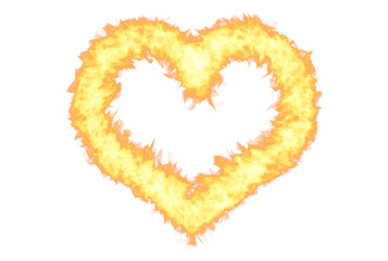 Fire heart orange love symbol flame artwork