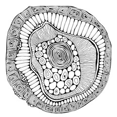Artistically ethnic pattern. Mandala. Hand-drawn, ethnic, floral, retro, doodle, vector, zentangle, tribal design element. Circle Pattern for coloring book
