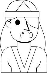 Japanese Women Spirit Character Halloween Icon