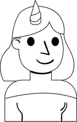 Unicorn Girl Character Halloween Icon