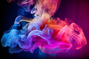 Fototapeta na wymiar Illustration of smoke swirling on a dark background in a mesmerizing and ethereal display, created using generative AI