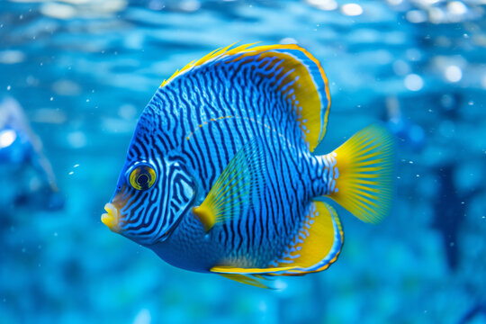 Free photo a clear blue sea colorful fish swim photography