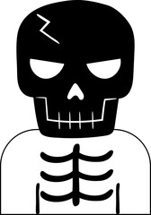 Skeleton Character Halloween icon hand drawn design elements for decoration.