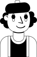 Magician Character Halloween icon hand drawn design elements for decoration.