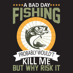 fishing t-shirt design, fishing elements, fish vector
