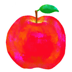 リンゴ　手描き　水彩　