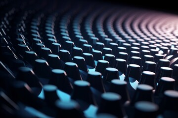 Naklejka premium Illustration of a close-up view of a computer keyboard with text on the keys, created using generative AI