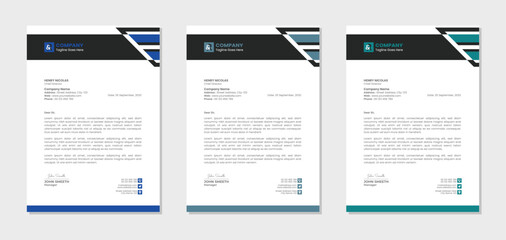 Letterhead template design for business and corporate