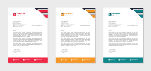 Letterhead template design for business and corporate