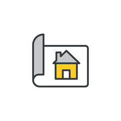 Plans icon design with white background stock illustration