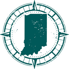 Explore Indiana USA State Tourism Stamp