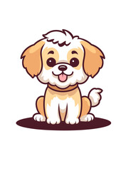 cute dog puppy illustration vector