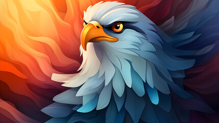 Colorful eagle head illustration. Generative ai