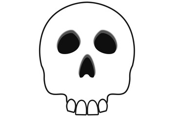 Creepy skull head human face anatomy death pirate cartoon design element