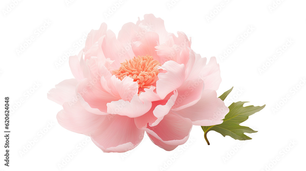 Poster a soft pink peony blossom separated from any surrounding objects on a transparent background.