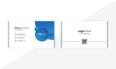 Modern And Clean Corporate Business Card Design Template With Vector Shape And Colorful Background