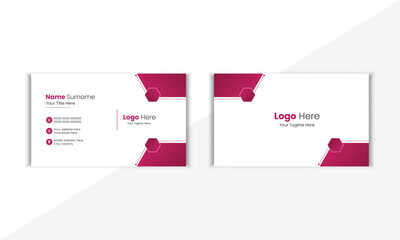 Modern And Clean Corporate Business Card Design Template With Vector Shape And Colorful Background